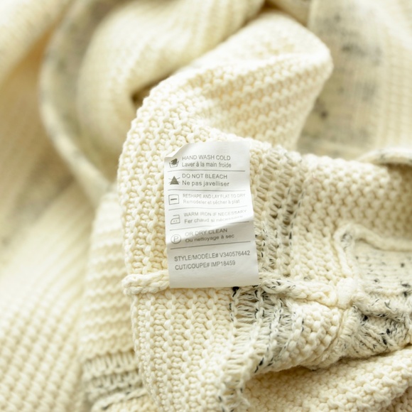 Vince Speckle Stitch Popover Stripe Marled V-Neck Tunic Sweater Womens M/L - Picture 8 of 8